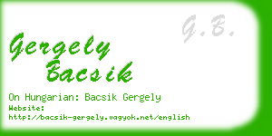 gergely bacsik business card